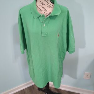 polo ralph lauren shirt big tall mens 2xlt green short sleeve Classic Preppy